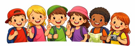 Fröhliches Kinder-Motiv des Fördervereins